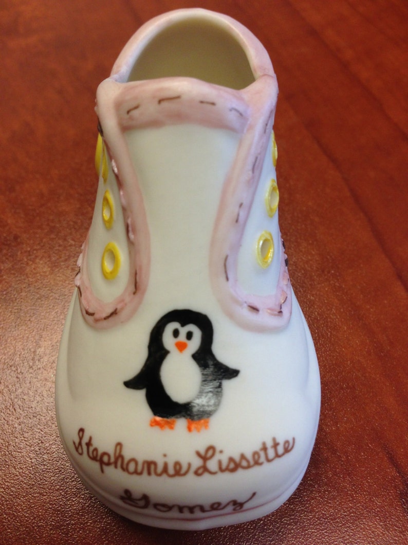 Personalized Porcelain Floral Baby Shoe Keepsake Etsy