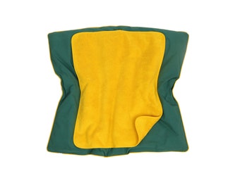 2in1 cover for wrapping pad in fir green/mustard yellow - 85 x 75 cm