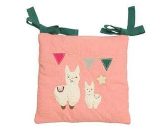 Children's chair cushion "LAMA's & Stern" in antique pink - 25 x 25 cm