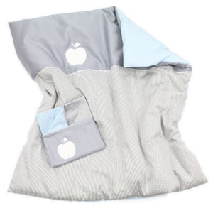 3D pomme: Bedding Set Poussette 80x80, gris image 1