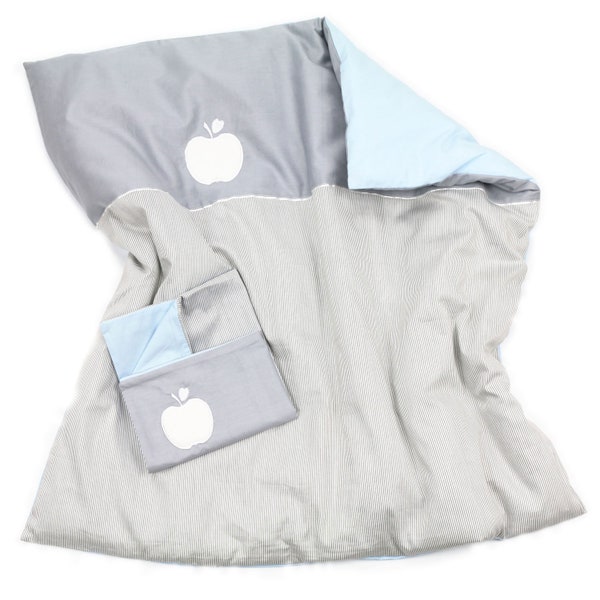 3D pomme: Bedding Set Poussette 80x80, gris