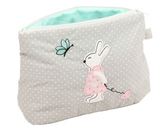 RABBIT MÄDCHEN &Co.: Diaper and toiletry bag with name