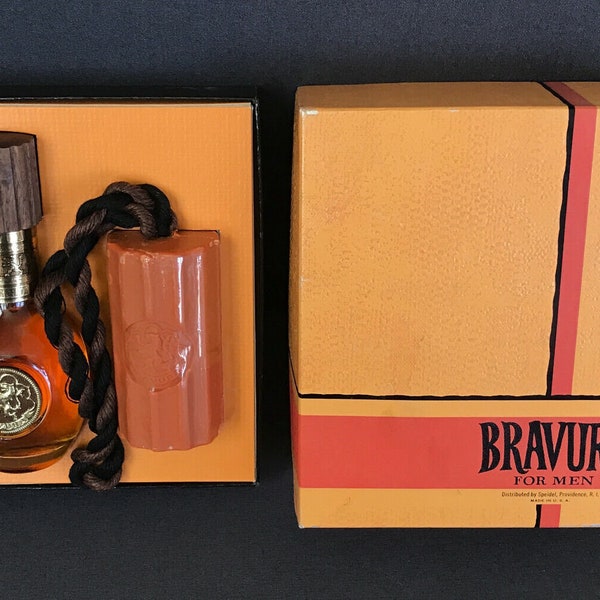 Speidel BRAVURA Gift Box Set Aftershave & Soap-On-A-Rope FULL! MCM Vintage 1960s Mid-Century Modern