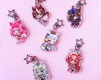Pretty derby 2.5inch glitter keychains