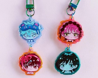 Alnst farbener Doppelcharme Schlüsselanhänger