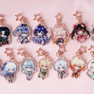 Honkai Star Rail  2.4inch Glitter Keychains