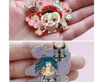 chibi genshin pearl pin series: