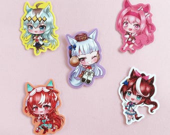 Uma musume 2,5-Zoll gefrostete glitzernde wasserdichte Aufkleber