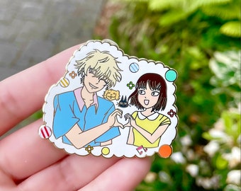 Überspringen! Mitsumi + Shima 51 mm Emaille-Pin