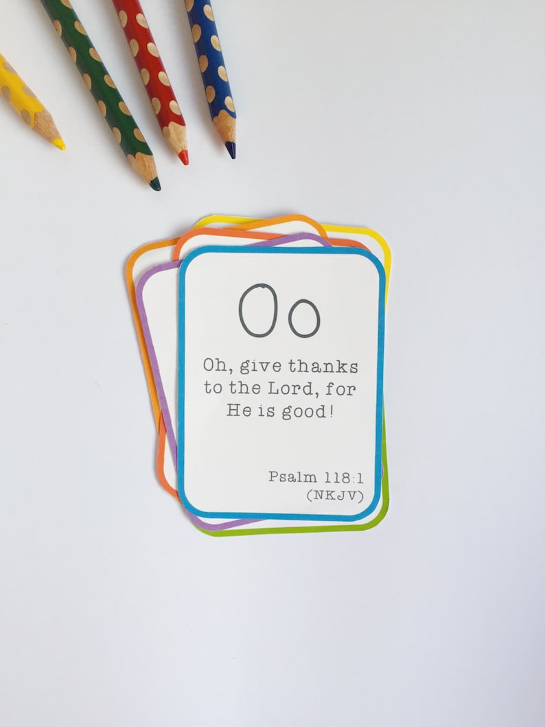 Alphabet Bible Verse Flashcard Set Printable PDF | Etsy