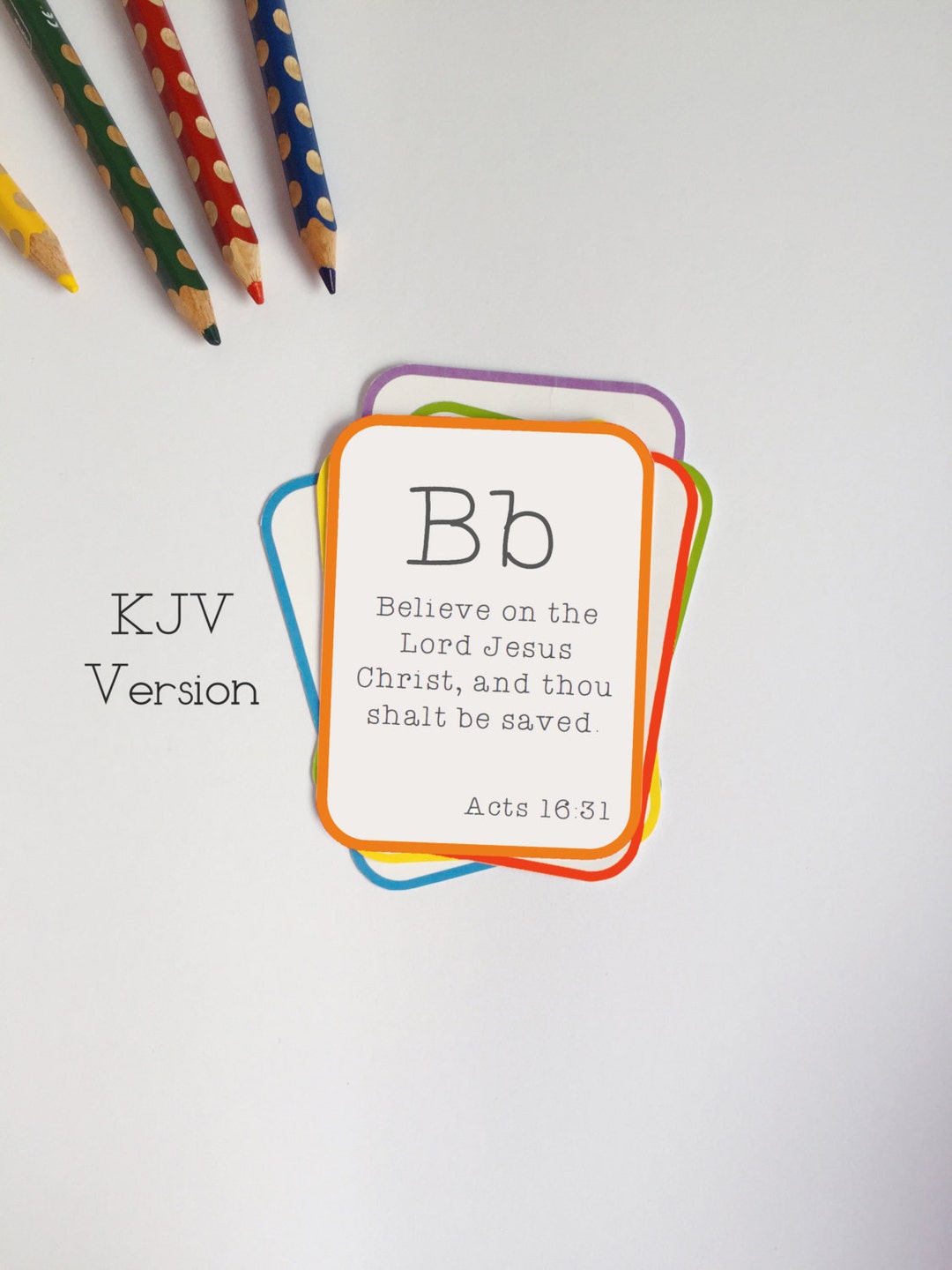 KJV Alphabet Bible Verse Flashcard Set (king James Version) - Printable ...