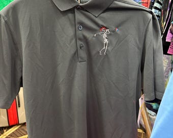 Grateful Dead inspired embroidered  golf shirts