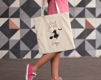 Good Witch Energy Cotton Canvas Tote Bag Funny Tote Bags, Meme Tote Bag, Gift for Her Funny, Witchy Aesthetic Bag, Gift for Woman
