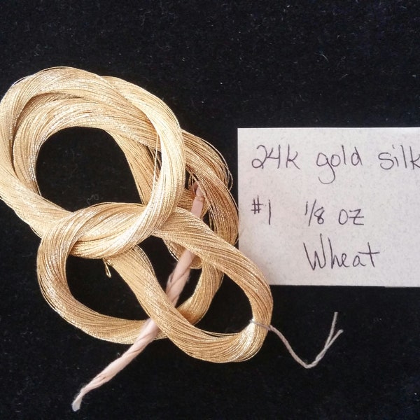 Vintage 24k Wheat Gold Thread 1/8 oz (Early 1920's)