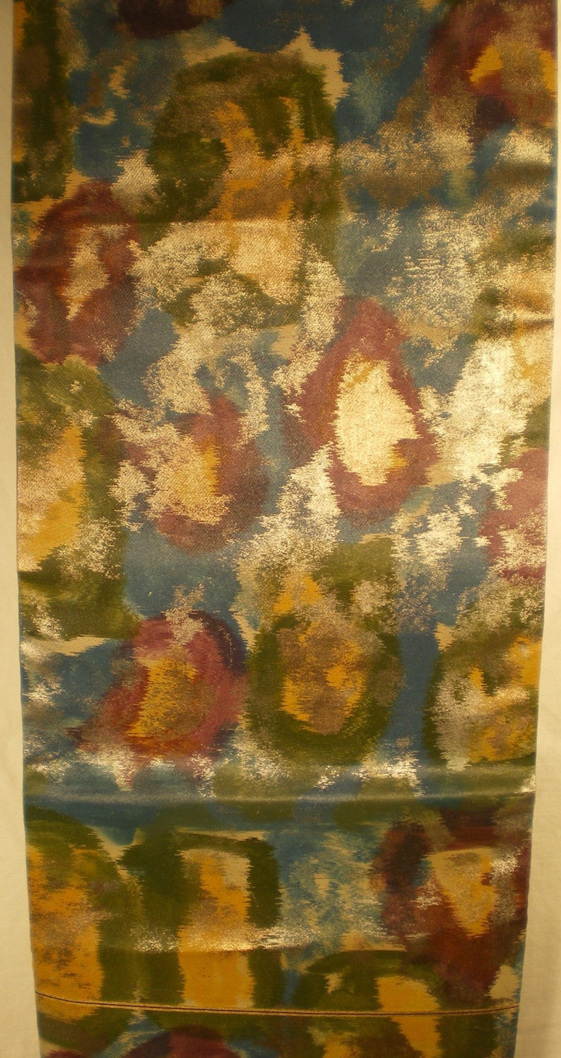 O84 Vintage Japanese Silk Abstract Colorful Watercolor