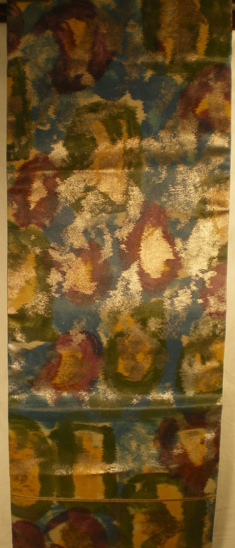 O84 Vintage Japanese Silk Abstract Colorful Watercolor