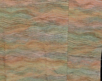SF1319 Vintage Japanese Wavy Hand Dyed Blended Fall Colors on Silk Fabric