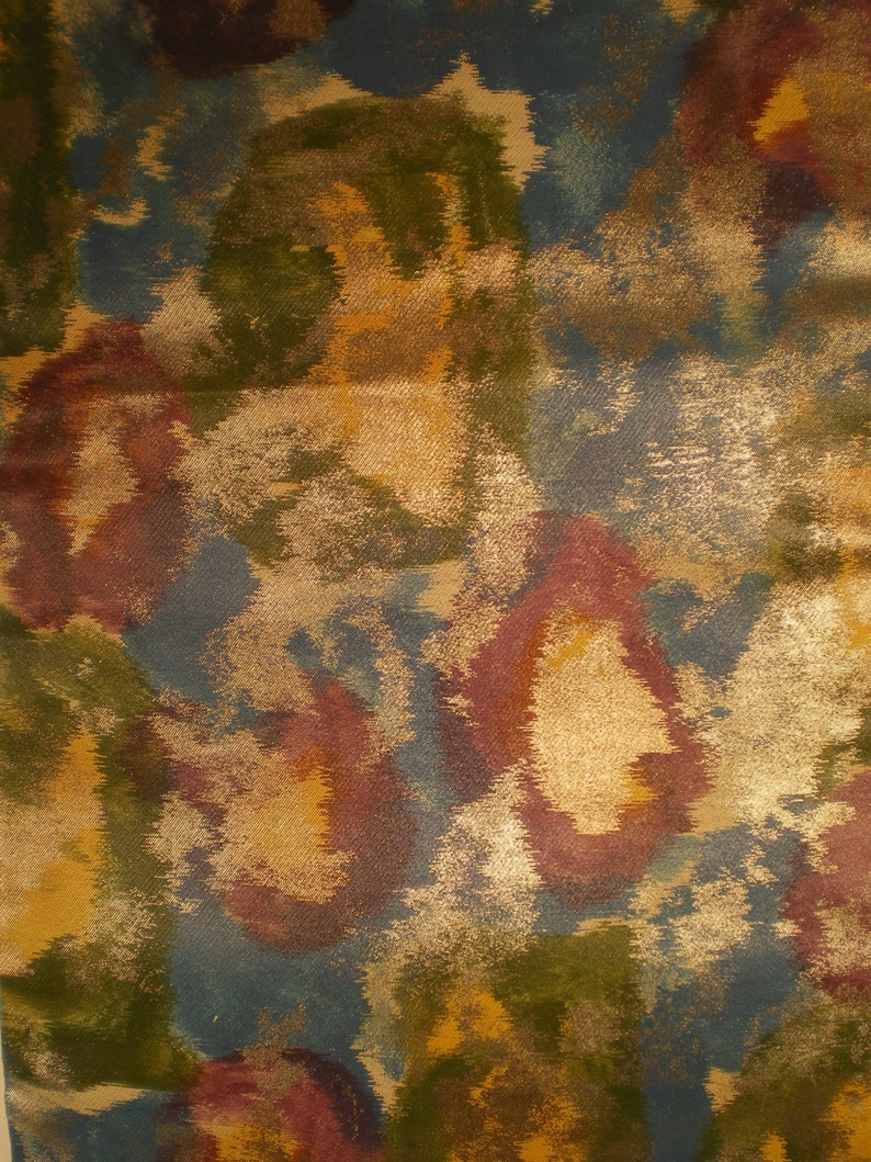 O84 Vintage Japanese Silk Abstract Colorful Watercolor