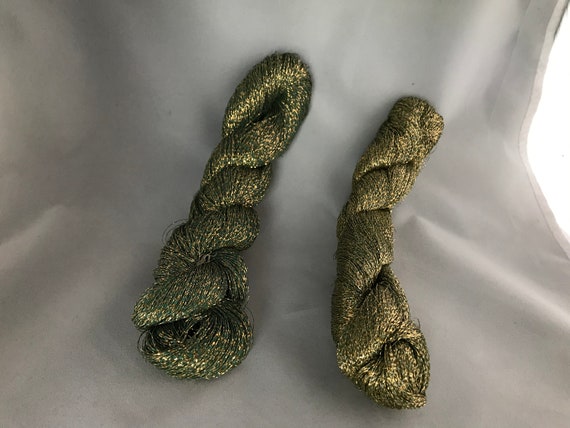 Green and Gold on Silver Sparkle Theead