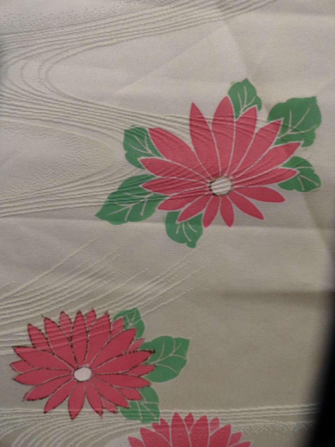 SF1346 Vintage Japanese Textured Silk With Hand Painted Floral - Etsy