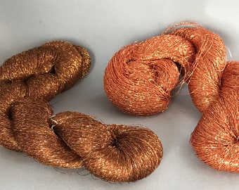 Brown and Gold or Orange and Gold Sparkle Thread