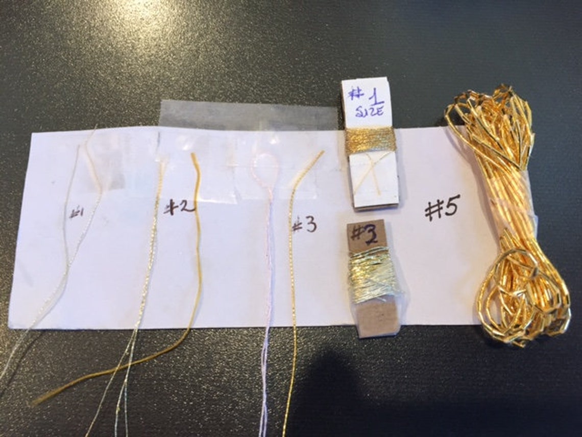 Sample None Sample Thread Sample 24 K Gold Thread Samples Sold Separate - Etsy
