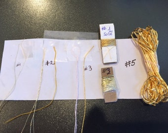 24 k Gold Thread Samples sold separate