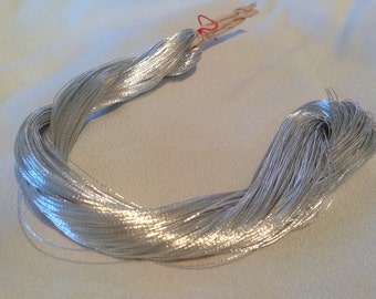 Japanese Vintage  Silver Silk Skeins of Thread (Thick Silver)*