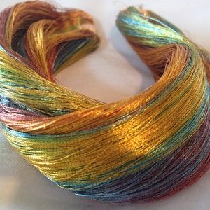 Vintage Japanese Rainbow Dyed 24k Gold Bokashi  Silk Thread *