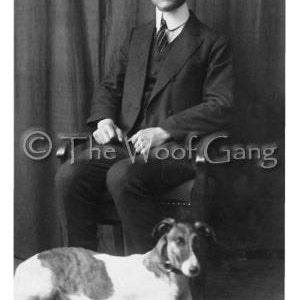 Greyhound e amico, USA foto d'epoca - scheda di nota