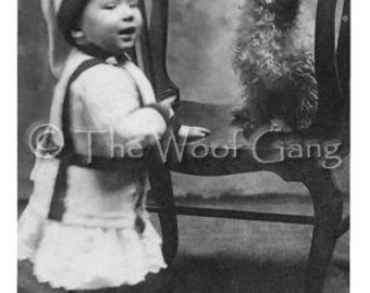 Fluffy Poodle Pup,  c. 1902 Vintage Photo - Note Card