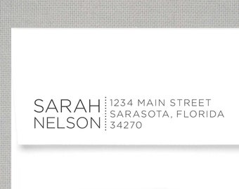 Custom Self Inking Return Address Stamps, Personalized Hostess or Housewarming Gifts for Her, Rubber Envelope Stampers | MODERN STACKED 4918