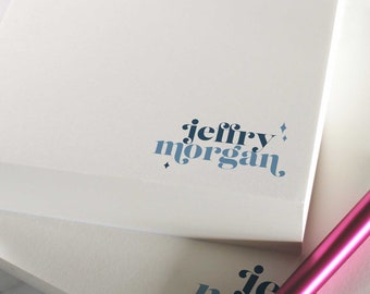 Groovy Square Notepad – Personalized Memo Block, Thick Stationary Pads | WILD STARDUST