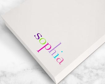 Custom Kids Notepad Gift - Personalized Name Pad for Teachers or Stocking Stuffers | RAINBOW