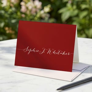 Personalized Folded Notecards - Custom Note Cards with Envelopes, Blank Inside | SIMPLE CALLIGRAPHY