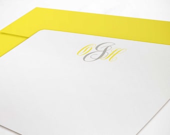 Personalized Initial Notecards with Envelopes, Monogrammed Stationary Gifts | TRADITIONAL SCRIPT