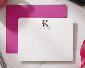 Monogram Notecards Set - Personalized Thank You Notes, Teacher Gifts | FLORAL INITIAL