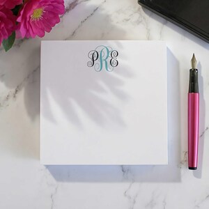 Personalized Square Notepad - Monogram Stationary, Gifts for Her | TRADITIONAL SCRIPT