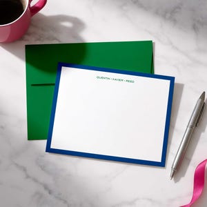 Personalized Flat Notecards with Envelopes – Custom Stationery Set, Gift for Men | MODERN BORDER