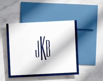 Personalized Folded Notecards - Monogram Stationery With Envelopes | SLIM MONOGRAM