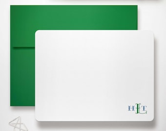 Personalized Stationary Set - Flat Notecards for Men & Women, Thank You Note Cards | MONTEREY MONOGRAM