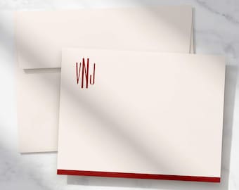 Personliga tackkort för bröllop - Monogrammärkta brevpapper för par | SLIM MONOGRAM