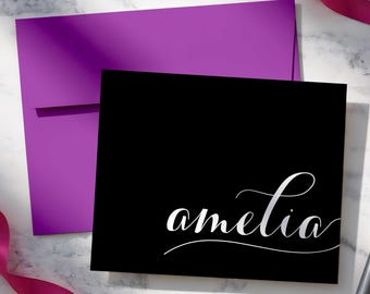Personalized Gift Folded Notecards with Envelopes – Custom Stationary Set for Women | HOLLA SWASH