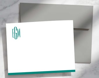 Personalized Flat Notecards - Custom Stationery With Envelopes | SLIM MONOGRAM