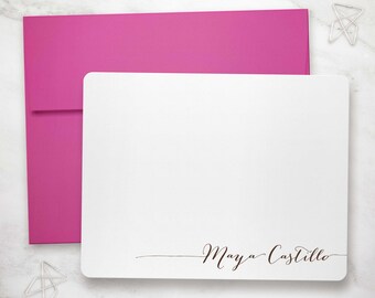 Personalized Stationary Notecards: Custom Writing Set Gift for Her | SIMPLE CALLIGRAPHY