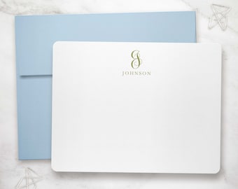 Monogrammed Last Name Stationary, Couples Personalized Notecard Sets | FAMILY MONOGRAM