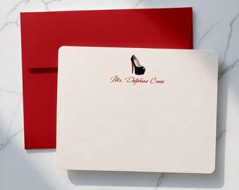 High Heel Stationary - Shoes Thank You Cards, Fashion Notecards | RED BOTTOMS