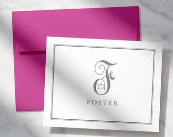 Monogrammed Folded Notecards, Personalized Stationary Sets | FAMILY MONOGRAM