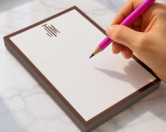 Personalized Monogrammed Notepad - Custom Stationary Gift for Women | SLIM MONOGRAM