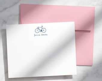 Personalized Stationary - Notecards with Envelopes for Men or Women | BICYCLE RIDE